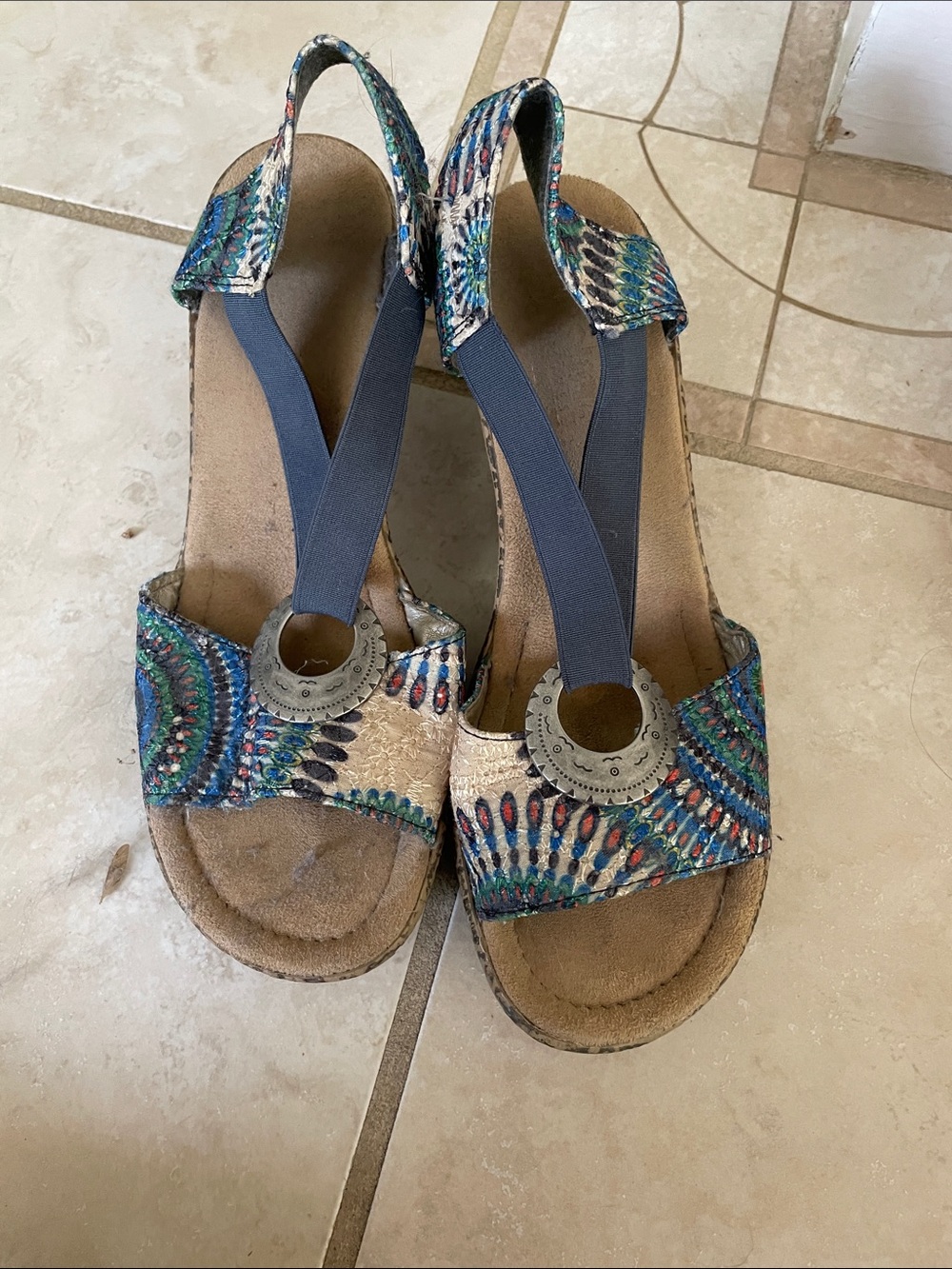 Multicolor Patterned Women’s Slingback Sandals